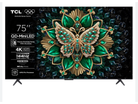TCL 85C6K 4K QD-Mini LED Google TV, 144Hz Motion clarity Pro & Onkyo 2.1